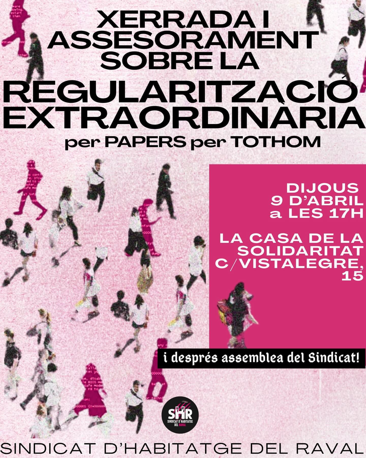 Xerrada i assessorament sobre la regularització extraordinària