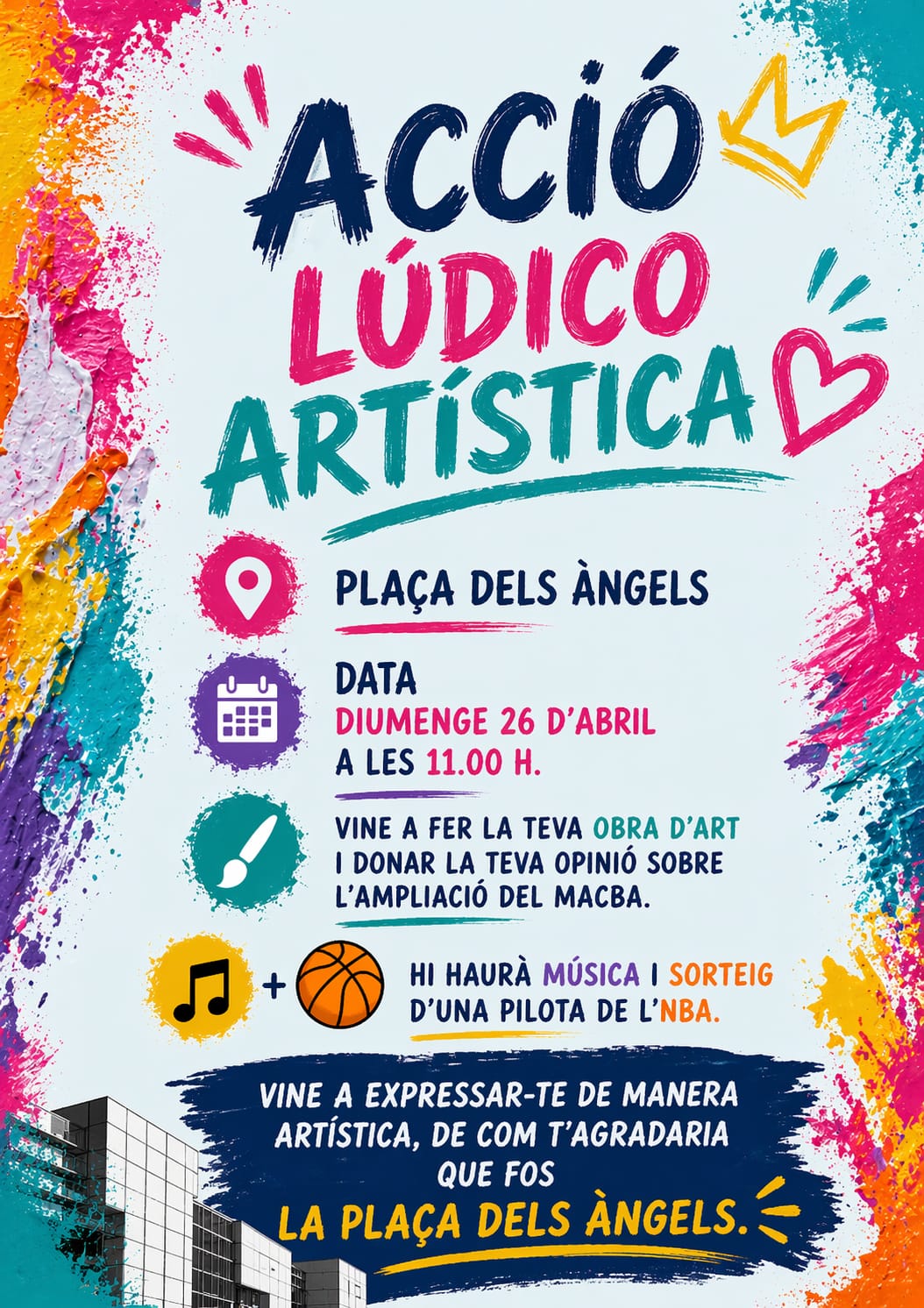 La Plaça dels Àngels també es defensa amb creativitat. No a l’ampliació del MACBA
