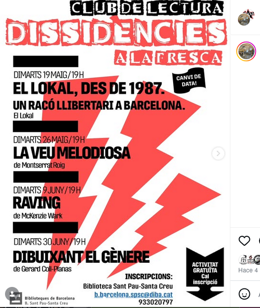 Club de lectura: Dissidències a la fresca [nova data]